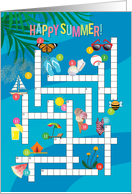 Happy Summer Picture Crossword with Sweet Summer Things Activity card