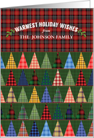 Christmas Tree Quilt Warmest Holiday Wishes Custom Name card