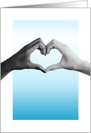 Heart Hands Black and White Hands Blue Sky Background Juneteenth card
