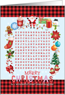 For Great Granddaughter Cutest Christmas Activity Word Find Puzzle card