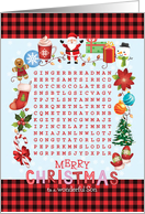 For Son Cutest Christmas Activity Word Find Puzzle card