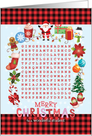 For Student Cutest Christmas Activity Word Find Puzzle card