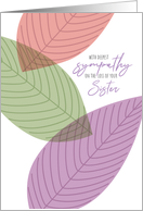 Loss of Sister Three Simple Leaves Sympathy card