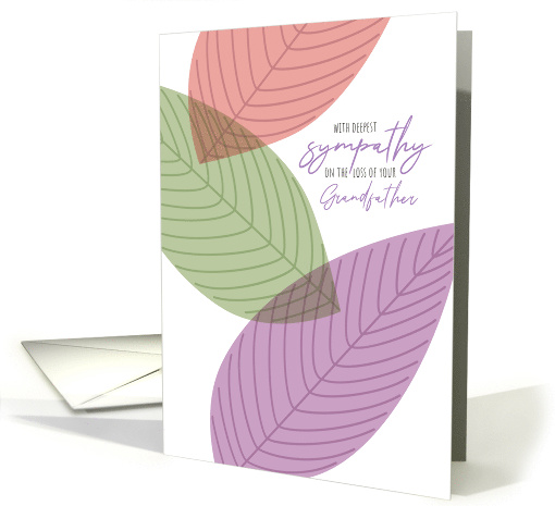 Loss of Grandfather Three Simple Leaves Sympathy card (1721924)
