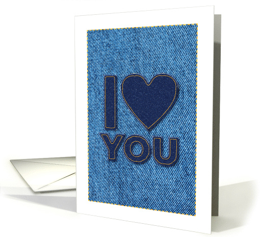 Masculine Denim with Patches I Love You card (1722896)