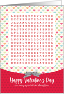 For Goddaughter Activity Word Search Valentine card