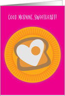 Sweet Encouragement Heart Shaped Egg Good Morning Sweetheart card