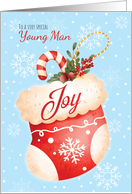 Special Young Man Cutest Stocking Filled With Joy Christmas card