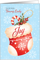 Christmas For Special Young Lady Cutest Stocking Filled With Joy card