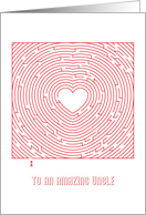 Heart Maze Valentine to an Amazing Uncle card