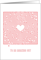 Heart Maze Valentine to an Amazing Guy card