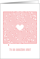 Heart Maze Valentine to an Amazing Aunt card