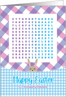 Super Cute for Nephew Gingham Easter Word Search Activity card
