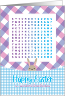 Super Cute for Great Nephew Gingham Easter Word Search Activity card