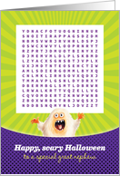 Halloween for Great Nephew Happy Scary Word Search Activity card