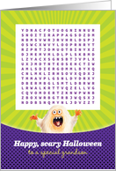 Halloween for Grandson Happy Scary Word Search Activity card