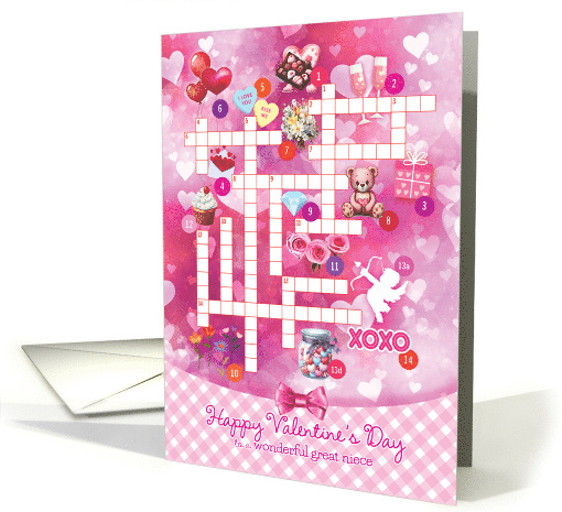 Great Niece Valentine Crossword Activity Every Sweet Thing card