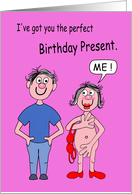 Cartoon Saucy Couple Funny Birthday for Partner card