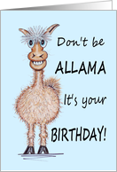 Birthday Happy Smiling Llama card