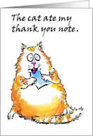 Cat Ate My Thank You Note - a Belated Funny Excuse card