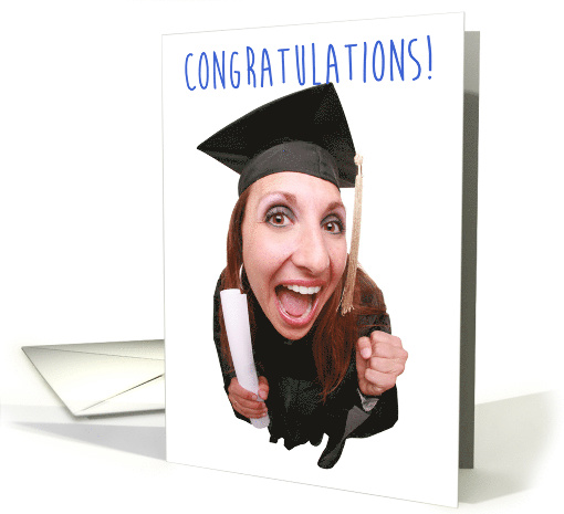 Congratulations Graduate Female in Cap with Diploma card (1518966)