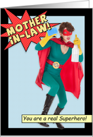 Humorous Happy Mother’s Day to Mother-in-Law a Real Superhero card