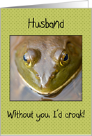I’d Croak Without You Husband Frog Happy Anniversary card