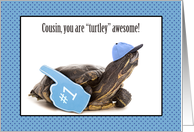 Turtley Awesome Happy Birthday Cousin card