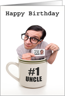 Humorous Happy Birthday For Uncle Cup of Joe card