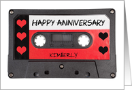 Happy Anniversary for Spouse Customizable Name Mixtape Humor card