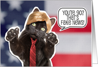 Happy 90th Birthday Trump Cat Humor card
