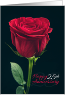 Happy 25th Anniversary Red Rose card