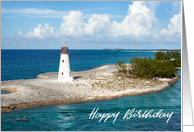 Happy Birthday Bahamas Lighthouse Photograph card