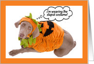 Happy Halloween Snarky Dog in a Costume Humor card