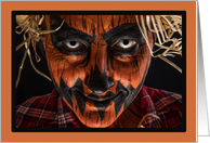 Happy Halloween Creepy Scarecrow card