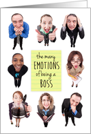 The Many Emotions of Being a Boss for Boss’s Day Humor card