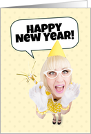 Happy New Year For Anyone Silly Party Lady Humor card