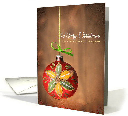 Merry Christmas to a Wonderful Teacher Tree Ornament Photograph card