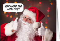 Merry Christmas For Anyone Santa’s Nice List Humor card