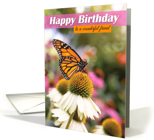Happy Birthday Friend Beautiful Butterfly Photograph card (1546120)
