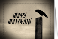 Happy Halloween Creepy Crow Silhouette card