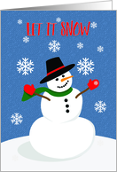 Merry Christmas, Let It Snow Cute Snowman card