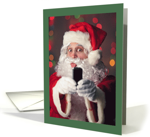Merry Christmas Santa Selfie Humor card (1549410)
