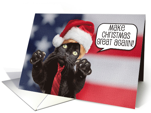 Merry Christmas From the Cat Trump Humor card (1549422)