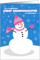 Merry Christmas Great Granddaughter Cute Snowman card