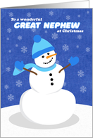 Merry Christmas Great Nephew Snowman in Blue card