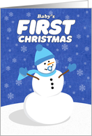 Merry Christmas Baby Boy’s First Cute Snowman card