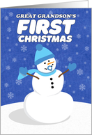 Merry Christmas Great Grandson’s First Cute Snowman card