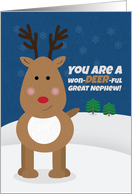 Merry Christmas Great Nephew Cute Reindeer card