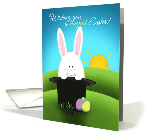Happy Easter Anyone Bunny In Magician Hat card (1555060)